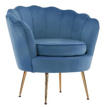 2 Piece Shanaya Velvet Armchair & Ottoman Set